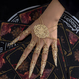 Punk Halloween Finger Ring Bracelet Geometric Gothic Hand Jewelry