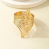 Punk Metal Angel Wing Bracelet Feather Cuff Wristband Golden Statement Jewelry