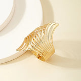 Punk Metal Angel Wing Bracelet Feather Cuff Wristband Golden Statement Jewelry