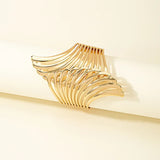 Punk Metal Angel Wing Bracelet Feather Cuff Wristband Golden Statement Jewelry