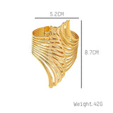 Punk Metal Angel Wing Bracelet Feather Cuff Wristband Golden Statement Jewelry