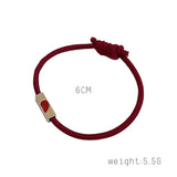 Red Enamel Love Knotted Bracelet For Couple Silver Beads