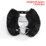 Sweet Faux Fur Love Heart Choker Necklace For Women