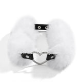 Sweet Faux Fur Love Heart Choker Necklace For Women