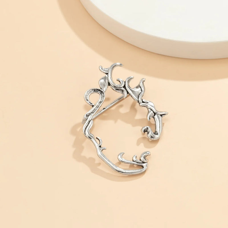 Vintage Silver Neo-Gothic Vines Ear Cuffs for Women