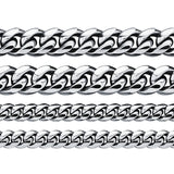Silver Cuban Chain Necklace Hip Hop Jewelry