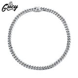 Silver Cuban Chain Necklace Hip Hop Jewelry