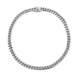 Silver Cuban Chain Necklace Hip Hop Jewelry