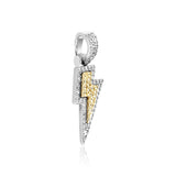 925 Silver CZ Lightning Necklace Men Iced Out Chain Hip Hop Party Jewelry