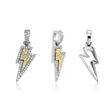 925 Silver CZ Lightning Necklace Men Iced Out Chain Hip Hop Party Jewelry