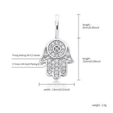 925 Silver Hand Pendant Iced Out CZ Hip Hop Jewelry