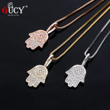925 Silver Hand Pendant Iced Out CZ Hip Hop Jewelry