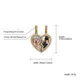 Heart Shaped Photo Picture Frame Pendant Necklace Couple Gift
