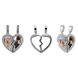 Heart Shaped Photo Picture Frame Pendant Necklace Couple Gift