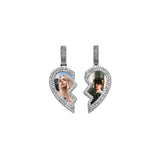 Heart Shaped Photo Picture Frame Pendant Necklace Couple Gift