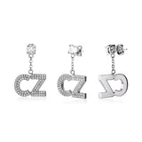 Letter Earrings Cubic Zirconal Punk Personality Name Drop Earring