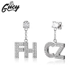Letter Earrings Cubic Zirconal Punk Personality Name Drop Earring