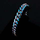 Rainbow Hip hop Stainless Steel Cuban Chain Bracelet