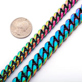 Rainbow Hip hop Stainless Steel Cuban Chain Bracelet
