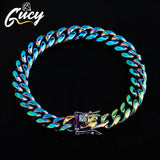 Rainbow Hip hop Stainless Steel Cuban Chain Bracelet
