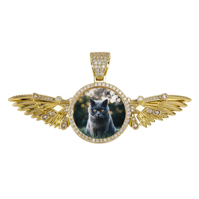 Wings Picture Frame Necklace Pendant Couple Gift