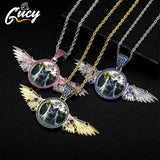 Wings Picture Frame Necklace Pendant Couple Gift