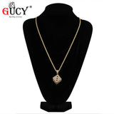 Hip Hop Dice Pendant Necklace Micro Pave Cubic Zircon Men Charm Jewelry