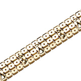 Three Row Tennis Bracelet 3mm & 4mm Silver CZ Chain Jewelry
