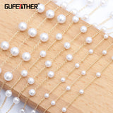 18k Plated Chain with Plastic Pearl DIY Necklace