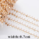 Bead Chain 18K Plated Jewelry Making DIY Bracelet Necklace 1m