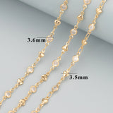 DIY Chain 18k Plated Copper Zircon 1m/Lot