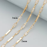 DIY Chain 18k Plated Copper Zircon 1m/Lot