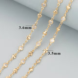 DIY Chain 18k Plated Copper Zircon 1m/Lot