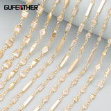 DIY Chain 18k Plated Copper Zircon 1m/Lot