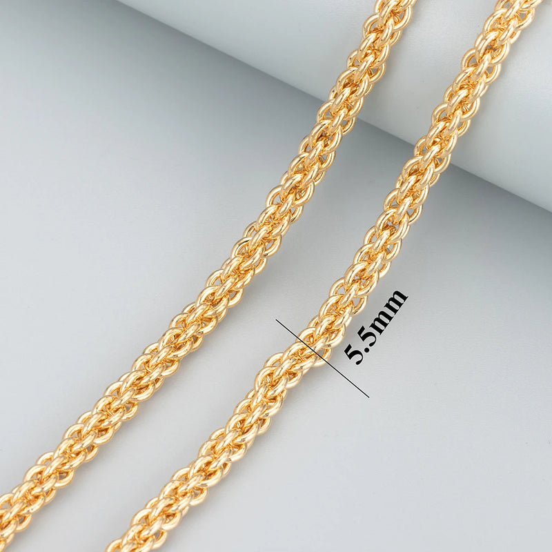 C172 DIY Chain 18K Plated Copper Metal Charms 1m/lot