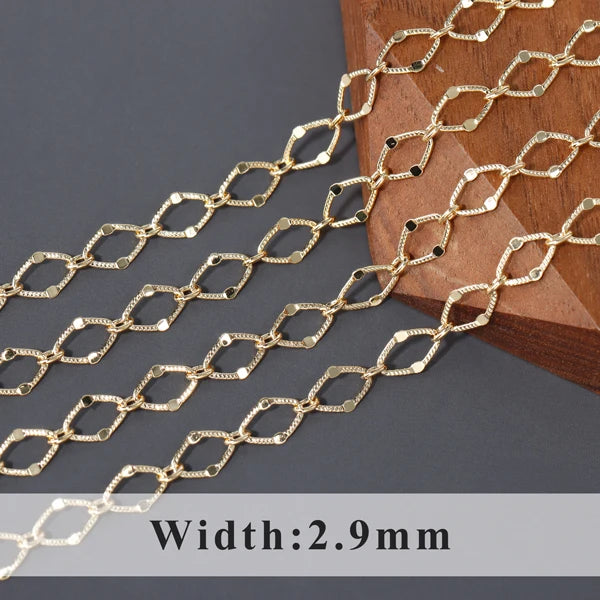 DIY Chain 18k Plated Copper Metal 1m/lot