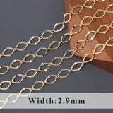 DIY Chain 18k Plated Copper Metal 1m/lot