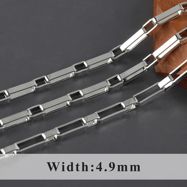 18k Rhodium Plated Copper Charm Chain for DIY Jewelry Making