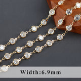 DIY Chain REACH Compliant 18K Plated Copper Zircon Charms 1m/lot