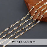 DIY Chain REACH Compliant 18K Plated Copper Zircon Charms 1m/lot