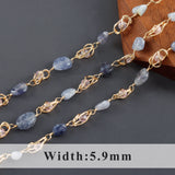 DIY Chain - 18k Plated, Copper, Zircons, Natural Stone