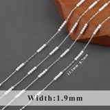DIY Chain, 18k Rhodium Plated, Copper, 1m/lot