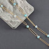 18K Plated DIY Chain | Natural Stone | Nickel Free | 1m/lot