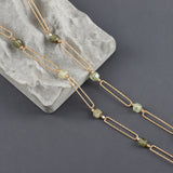 18K Plated DIY Chain | Natural Stone | Nickel Free | 1m/lot