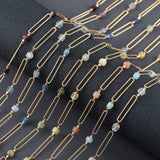 18K Plated DIY Chain | Natural Stone | Nickel Free | 1m/lot