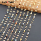 18K Plated DIY Chain | Natural Stone | Nickel Free | 1m/lot