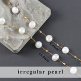 DIY Stainless Steel Chain with Natural Pearl - 1m/lot