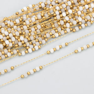 DIY Chain 1m/Lot Stainless Steel Natural Stone Jewelry Findings