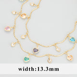 18k Plated Copper Chain with Zircons, 1m/lot