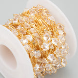 18k Plated Copper Chain with Zircons, 1m/lot